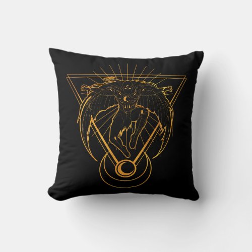 Moon Knight Golden Triangle Outline Throw Pillow