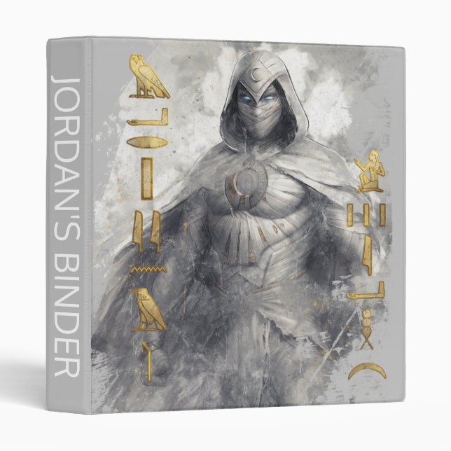 Moon Knight Hieroglyphic Graphic 3 Ring Binder (Front/Spine)
