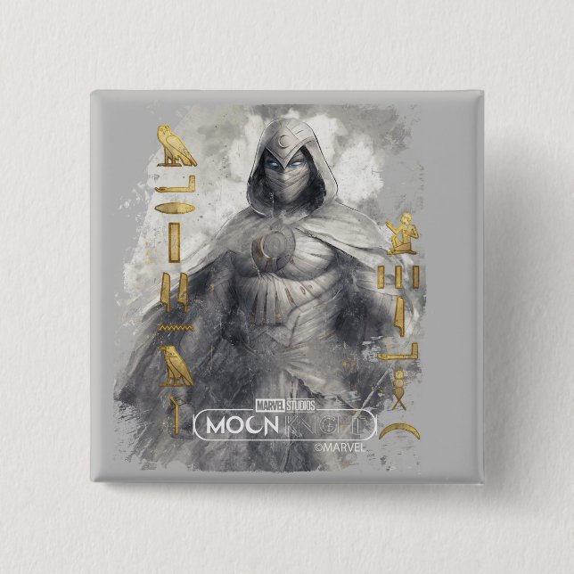 Moon Knight Hieroglyphic Graphic Button (Front)