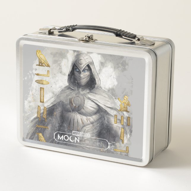 Moon Knight Hieroglyphic Graphic Metal Lunch Box (Front)