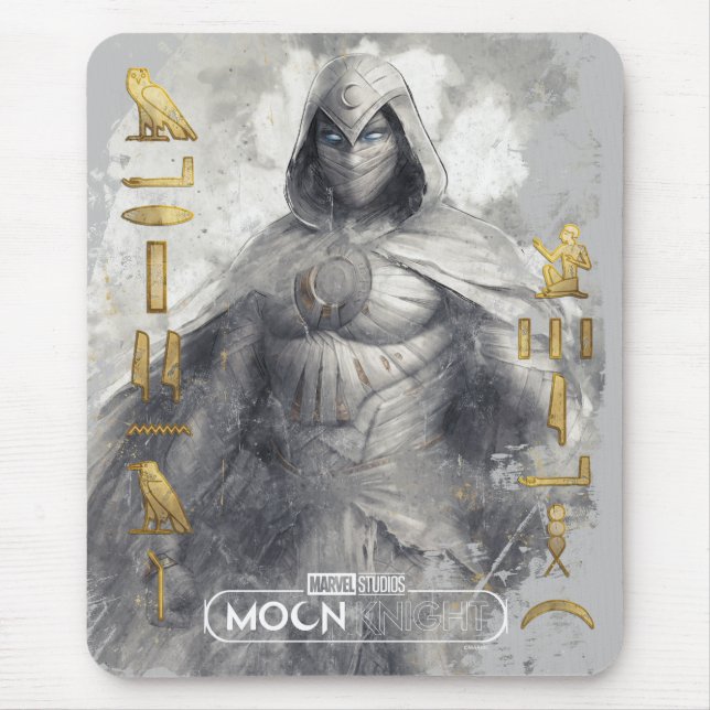 Moon Knight Hieroglyphic Graphic Mouse Pad (Front)