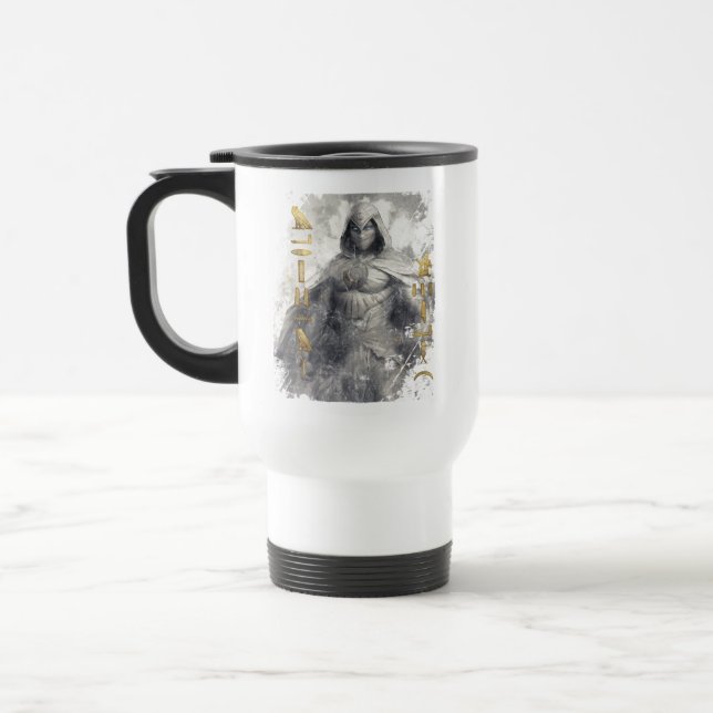 Moon Knight Hieroglyphic Graphic Travel Mug (Left)
