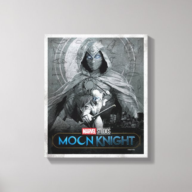 Moon Knight & Mr. Knight Skyline Graphic Canvas Print (Front)
