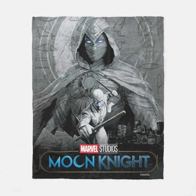 Moon Knight & Mr. Knight Skyline Graphic Fleece Blanket (Front)