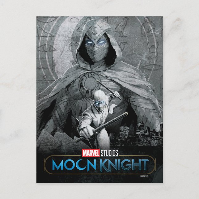 Moon Knight & Mr. Knight Skyline Graphic Postcard (Front)