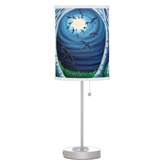 Moon Lamp Shade - Ascending, blackbirds (Left)