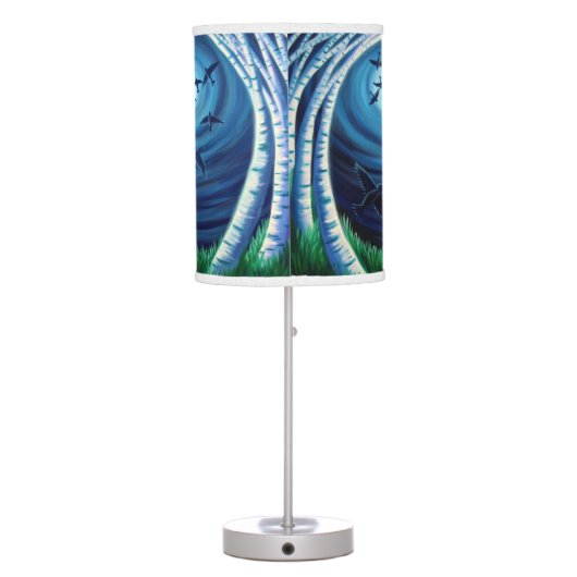 Moon Lamp Shade - Ascending, blackbirds (Back)