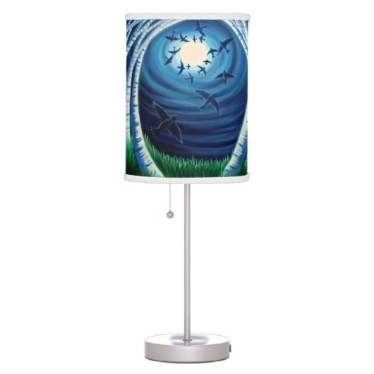 Moon Lamp Shade - Ascending, blackbirds (Right)