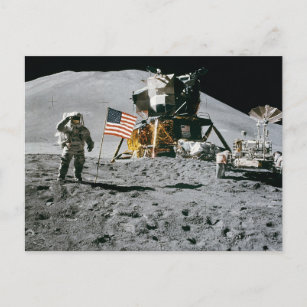 moon landing apollo 15 lunar module nasa 1971 postcard