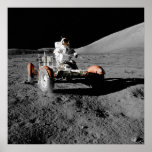 moon landing vehicle astronaut space poster<br><div class="desc">moon landing vehicle astronaut space</div>