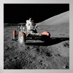 moon landing vehicle astronaut space poster