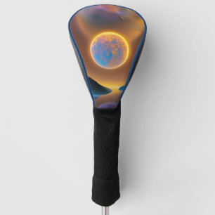Moon landscape art golf head cover