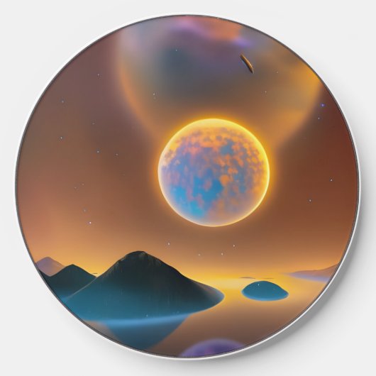 Moon landscape art wireless charger (Front)