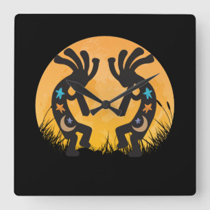 Moon Landscape Kokopellis Square Wall Clock
