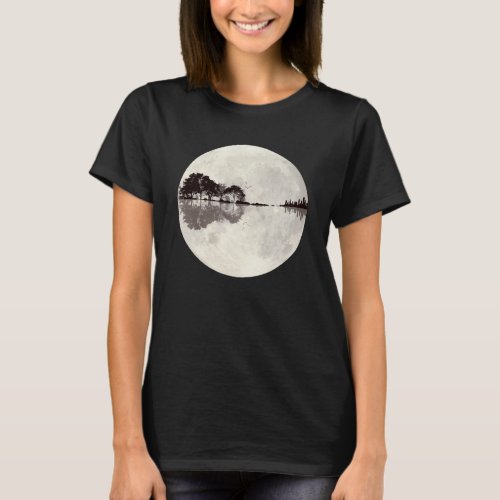 Moon Light Guitar Nature Design T_Shirt