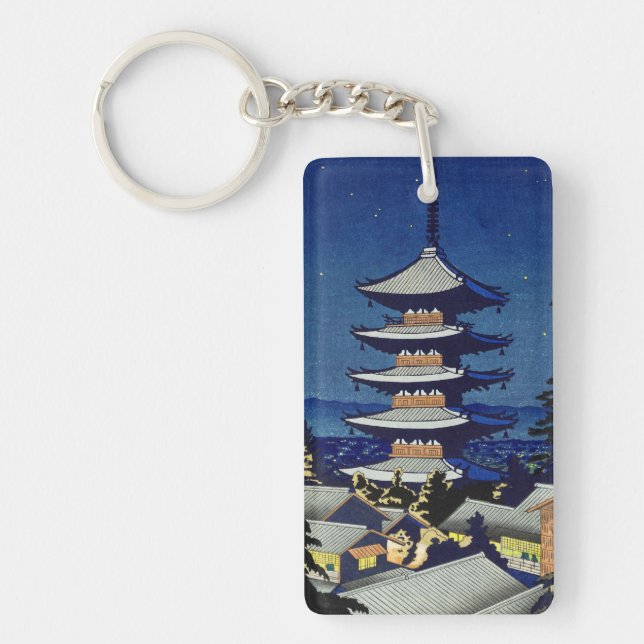 Moon Light In Yasaka Pagoda Asano Takeji Keychain (Front)