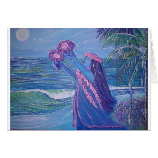 moon light lady hula cards (Front Horizontal)