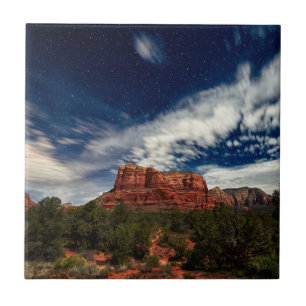 Moon Light over Sedona, Arizona Ceramic Tile