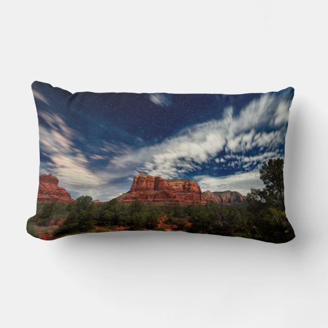 Moon Light over Sedona, Arizona Lumbar Pillow (Front)