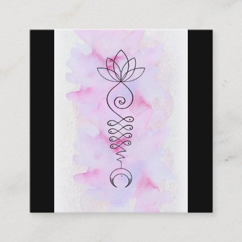  Moon Lotus Energy Healer Reiki Massage Yoga Square Business Card