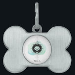 *~* Moon Lotus Stars Path to Nirvana Pet ID Tag<br><div class="desc">*~* Moon Lotus Stars Path to Nirvana Turquoise Black on White Pet Tag Are you loving my light filled Lotus, Moon, Stars Sacred Symbol depicting the path to enlightenment design? I think your pet will love it too! This design depicts the wandering path to enlightenment we all have to navigate....</div>