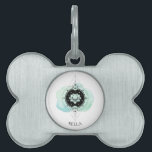 *~* Moon Lotus Stars Path to Nirvana Pet ID Tag<br><div class="desc">*~* Moon Lotus Stars Path to Nirvana Turquoise Black on White Pet Tag Are you loving my light filled Lotus, Moon, Stars Sacred Symbol depicting the path to enlightenment design? I think your pet will love it too! This design depicts the wandering path to enlightenment we all have to navigate....</div>