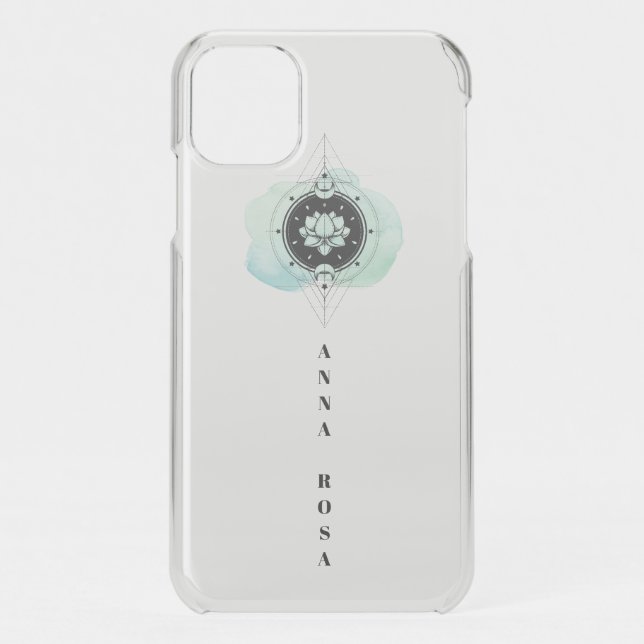 *~* Moon Lotus Stars Sacred Symbol Enlightenment Uncommon iPhone Case (Back)