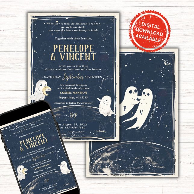 Moon Love Wedding Invitation (Creator Uploaded)