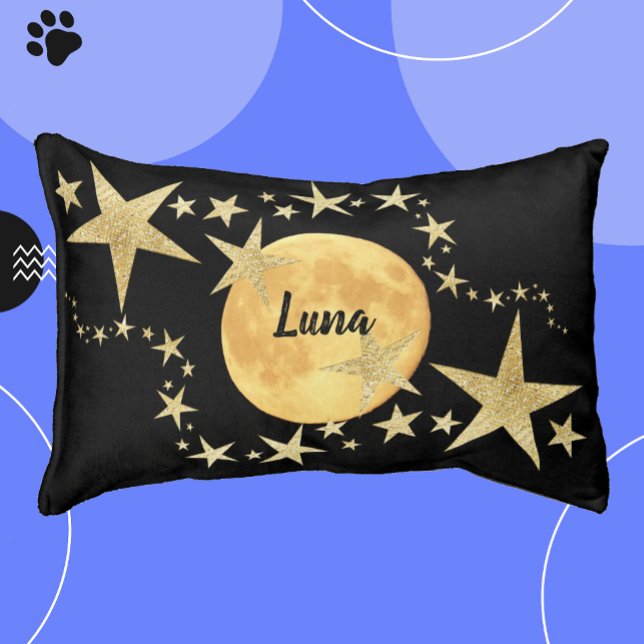 Moon Luna Gold Stars Personalized Pet Bed (Creator Uploaded)