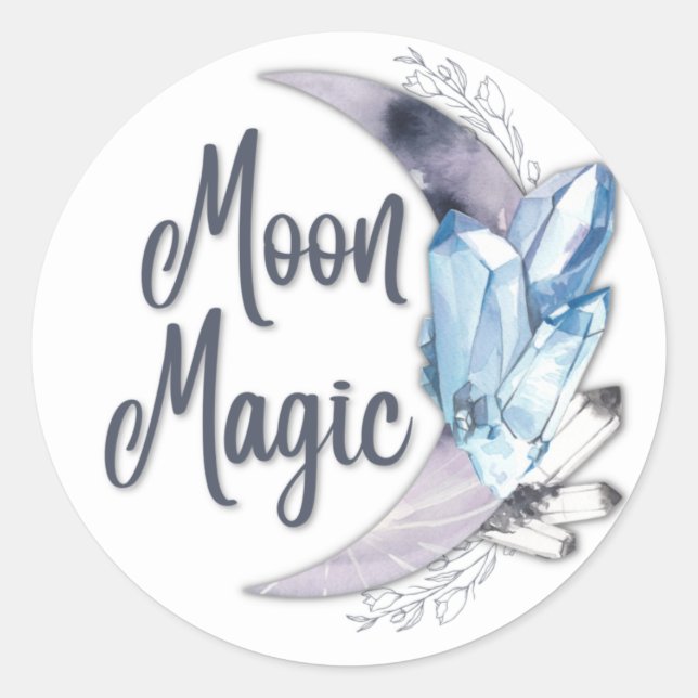 Moon Magic with Crystals Sticker (Front)