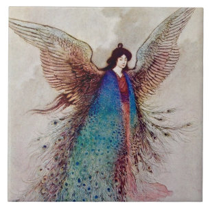 “Moon Maiden” Fairy Art by Warwick Goble Ceramic Tile
