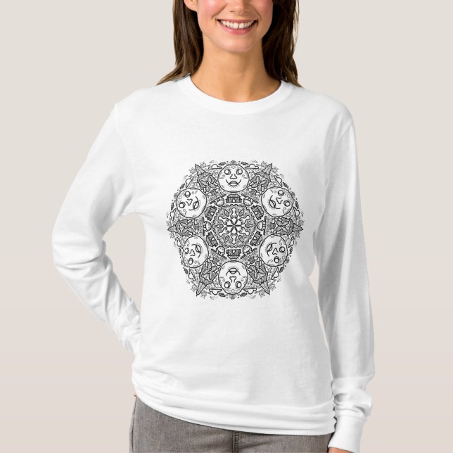 Moon Maidens Mandala Long Sleeve T-shirt (Front)