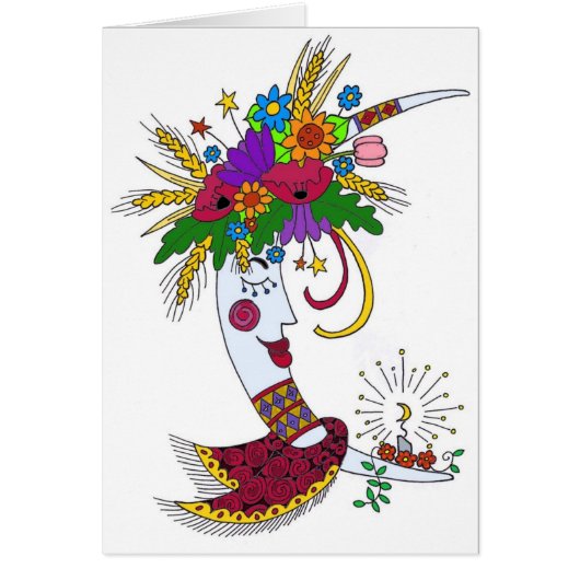 Moon Mama Ukrainian Folk Art Cards (Front)