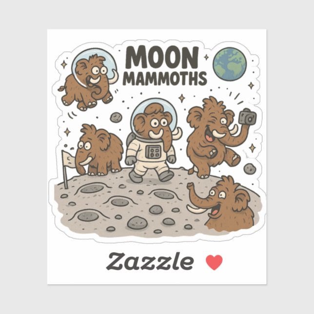 MOON MAMMOTHS funny Sticker (Sheet)