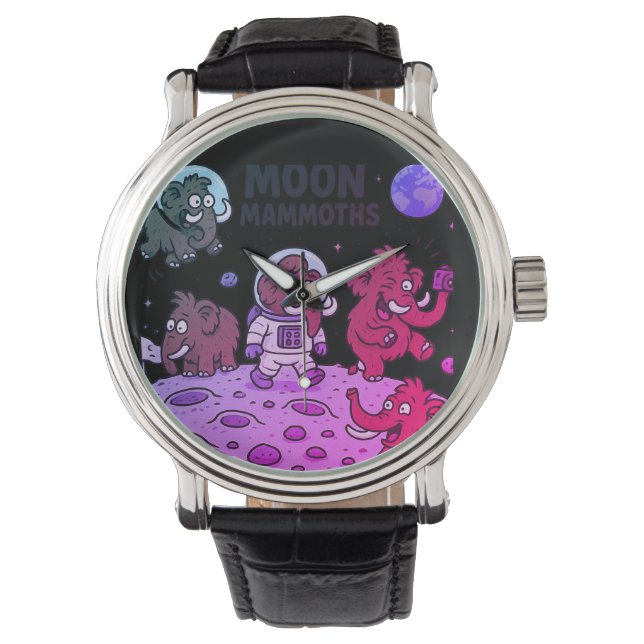 MOON MAMMOTHS funny Watch (Front)