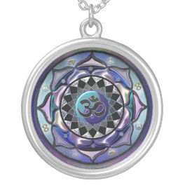Moon Mandala Cool Toned Symbolic Necklace