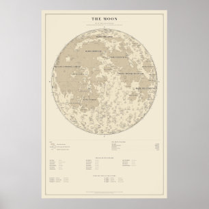 Moon Map Poster
