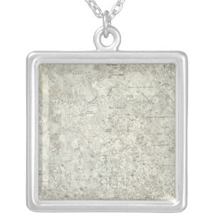 Moon Map Silver Plated Necklace