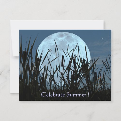 Moon, Marsh, and Dragonfly Summer Party Invitation