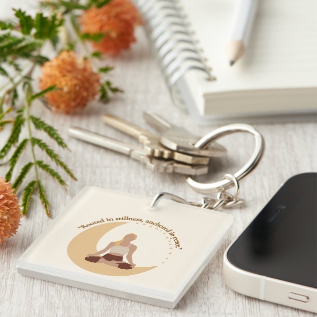 Moon Meditation – Celestial Wellness  Keychain (Front Right)