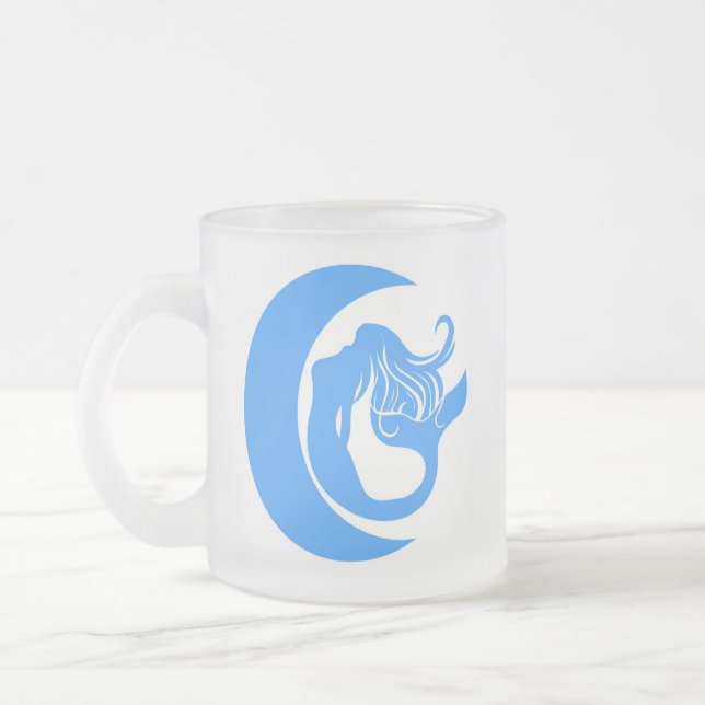 Moon Mermaid Frosted Coffee Cup (Left)