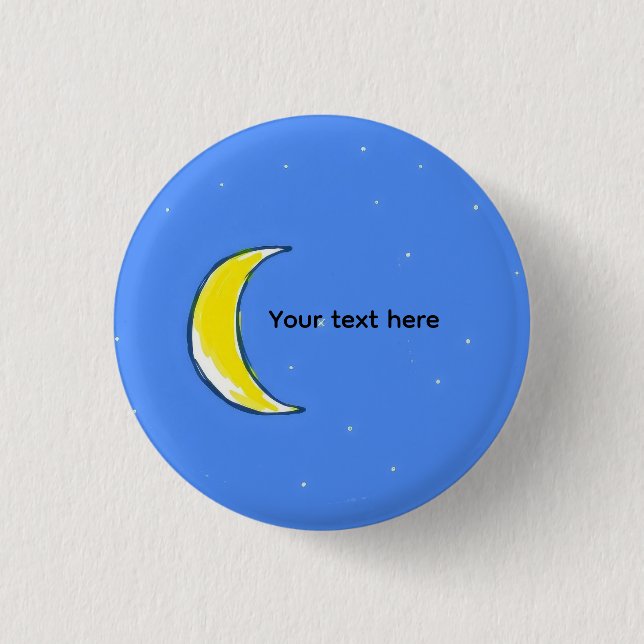 Moon – Minimal Lunar Custom Text Design Button (Front)