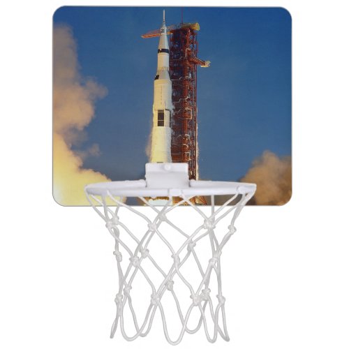 Moon Mission Spacecraft Ground View Mini Basketball Hoop