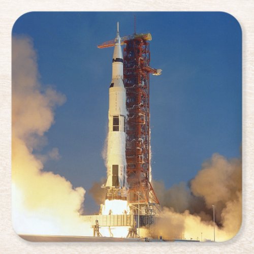 Moon Mission Spacecraft Ground View Square Paper C Square Paper Coaster