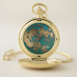 Moon Modern Gold Full Moon Rusty Planet Pocket Watch