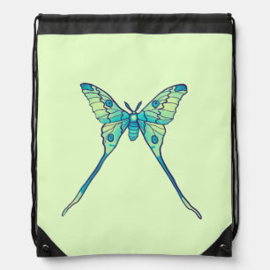 Moon Moth Magic - Butterfly Lover Art Drawstring Bag