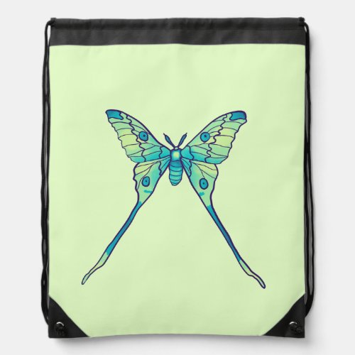 Moon Moth Magic _ Butterfly Lover Art Drawstring Bag