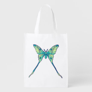 Moon Moth Magic - Butterfly Lover Art Grocery Bag