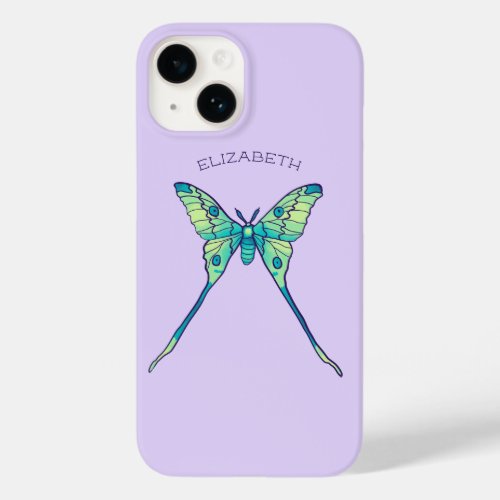 Moon Moth Magic _ Purple Butterfly Lover Art Case_Mate iPhone 14 Case