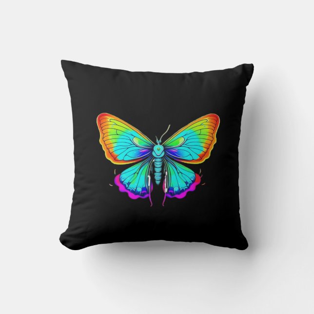 Moon Moth Whimsigoth Throw Pillow (Front)